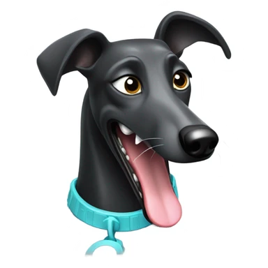 Black greyhound playing video games sticker