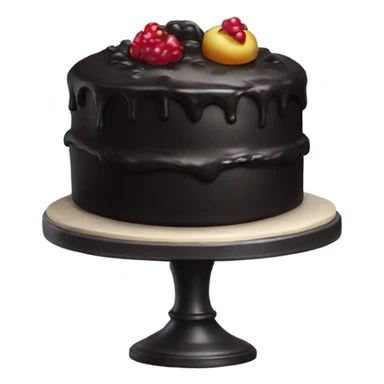 black cake with very special topping  sticker