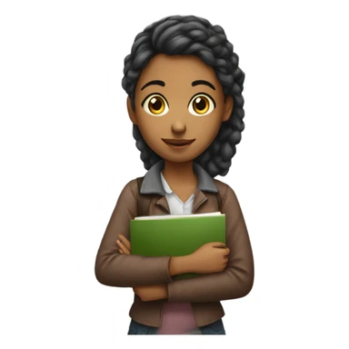 A young woman who is doing her homework  sticker
