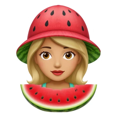 woman with watermelon hat sticker