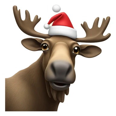 Moose with Santa hat sticker