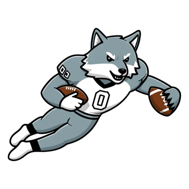 Wolf football player ready to tackle sticker