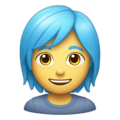 Emoji de un círculo de color celeste con una marca de corerto verificación color celeste sticker