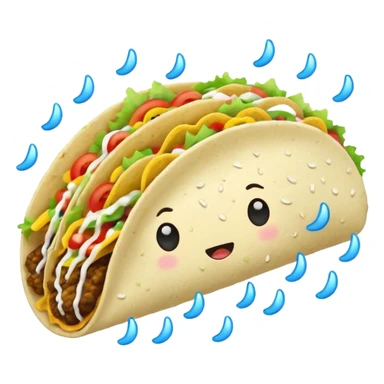 Cloud with tacos raining out of it sticker
