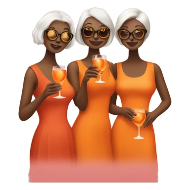 Three bright women drinking aperol spritz sticker