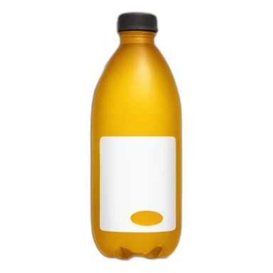 american style plain no label water bottle on the ground halfway with brownish yellow liquid (sideways) sticker