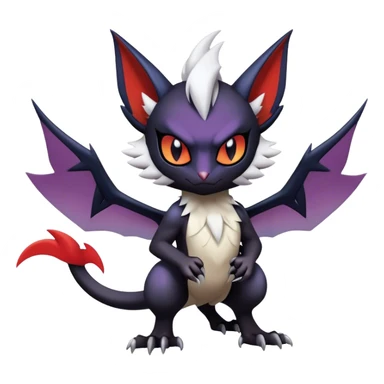 Edgy Cool Kawaii Litten-Noivern-Noibat-Absol-Pokémon Full Body sticker