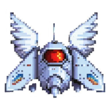 Spaceship with wings and sharp edges sticker