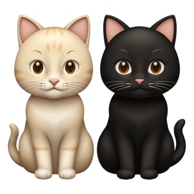 Due gatti, uno bianco e uno nero  sticker
