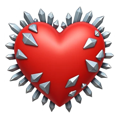Heart, color, explosion, steel, silver  sticker