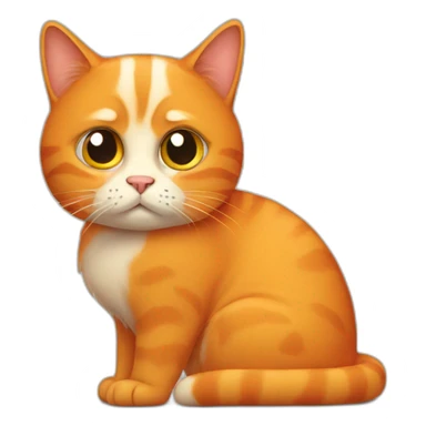 orange cat with concerned face sticker