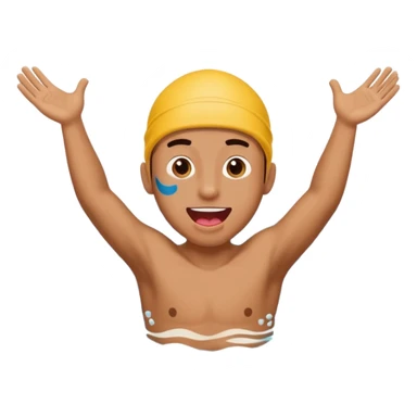 guy sticking out tongue doing swimming arms sticker