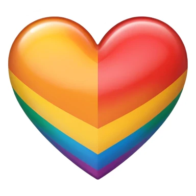 lesbian pride flag, heart shape, vibrant colors, no text sticker