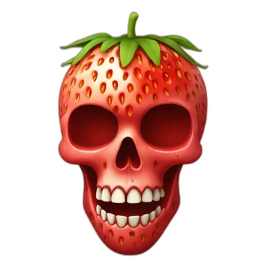 skull that looks like a strawberry sticker