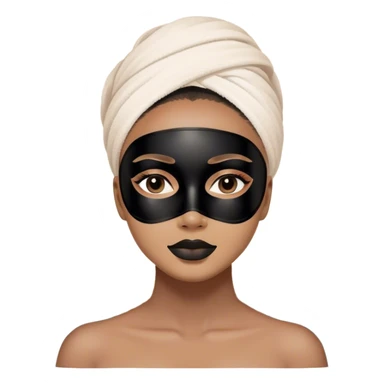 Lady with black face mask spa sticker