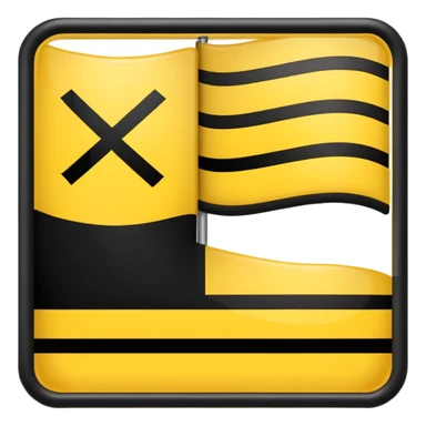 Create 2 yellow lined and 1 black lined flag emoji and put black line between yellow lines sticker