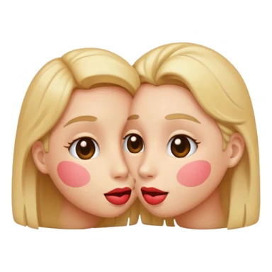 Fais moi un emoji façon timide et embrasser  sticker