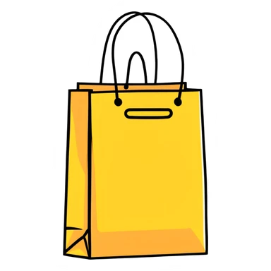 shopping bag with branded clothes sticker
