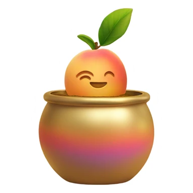 https://www.emojis.com/emoji/peach-dbW251pzguz in https://www.emojis.com/emoji/golden-pot-end-of-rainbow-ZOL8MPK sticker