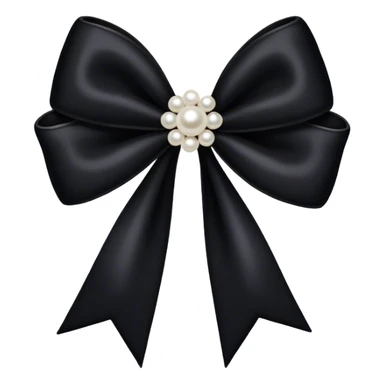 Black velvet and pearls bow  sticker