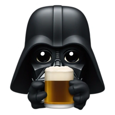 dark vador qui boit une biere sticker