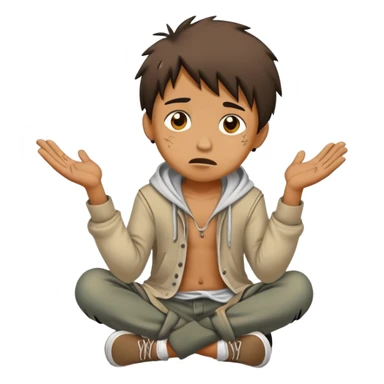 Broke boy on streets begging for money sticker