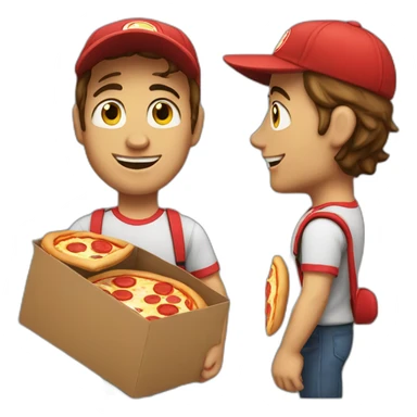 Pizza delivery boy sticker
