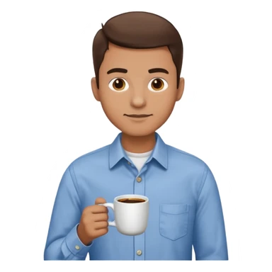 man, hold a cup of coffee sticker