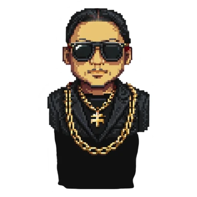 gangster with sunglasses and gold chain sticker