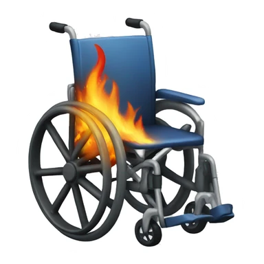 Wheelchair with fire sticker