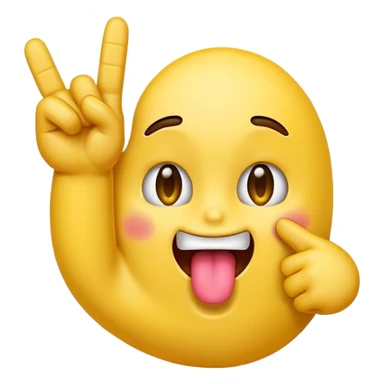 Emoji sticking its tongue out with its middle finger sticker