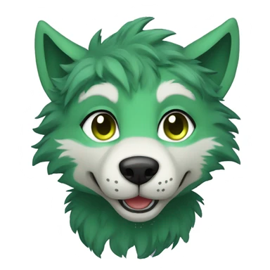 green furry anthro wolf sticker