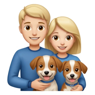 Girl and boy with a dog sticker