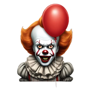 Pennywise emoji with red balloon sticker
