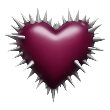 burgandy spiked heart sticker