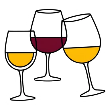 Three wine glasses clinking together  sticker
