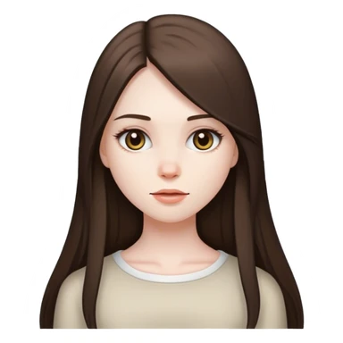 brunette girl with long straight hair sticker