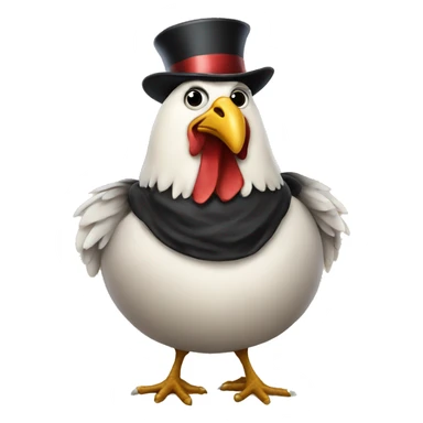 big fat chicken with a tophat sticker