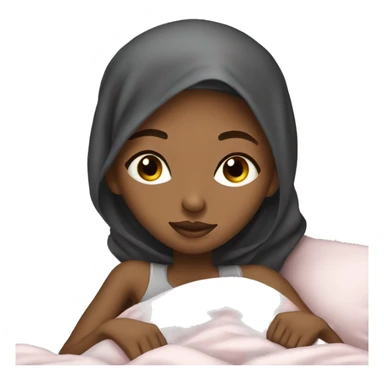 Pretty model Muslim Somali girl sleeping in bed sticker