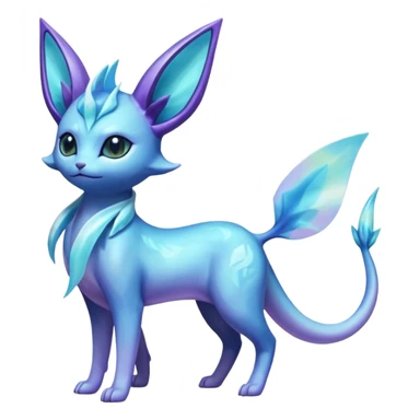 Shiny Nebulae Espeon-Lumineon-Vaporeon-Amaura-Glaceon-Fakémon-hybrid-creature (full body)  sticker