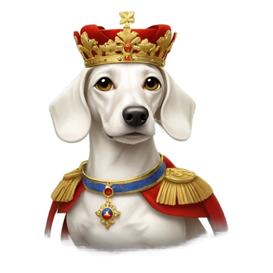 White Dachshund as Russian emperor sticker