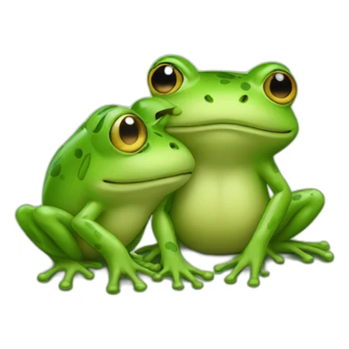 Two frogs cuddling sticker