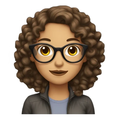 brunette girl with glasses and curly hair with text "approved" sticker