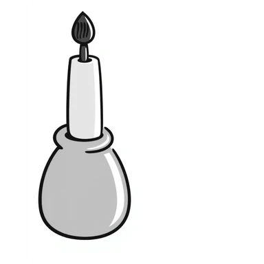 nail polish bottle with brush in pastel colors dd9fb0 ffc6d3 a3bfc9 c4bee2 f1b091, hand-drawn doodle style sticker