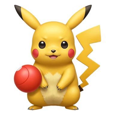 Pikachu holding 2 balls sticker