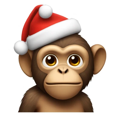 monkey wearing a christmas hat sticker