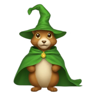 A_squirel_wizard_with_a_green_cape sticker