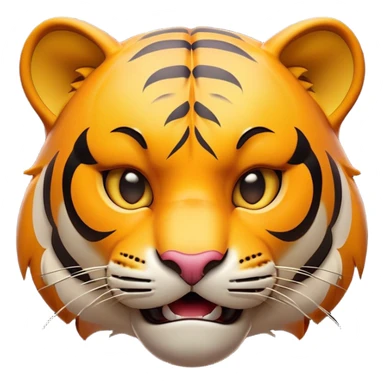 Cinematic Comical Tiger Portrait Emoji, Head tilted dramatically with an exaggeratedly shocked expression, featuring a sleek, muscular build with wide, comically expressive eyes full of humorous disbelief, Simplified yet hilariously expressive features, highly detailed, glowing with a slightly sassy wild glow, high shine, dramatic yet playful, stylized with an air of quirky feline attitude, soft glowing outline, capturing the essence of a meme-worthy tiger that looks ready to side-eye its way into viral fame! sticker