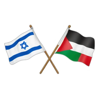 israel and palestine flags, together sticker