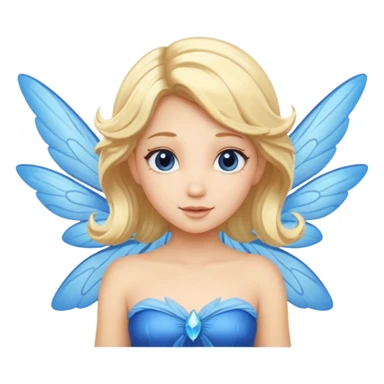 Flying blue fairy with blonde hair sticker
